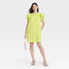 Women's Ruffle Short Sleeve Dress - A New Day Light Green