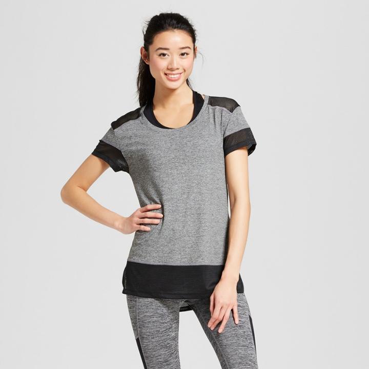 Women's Mesh Block T-shirt - C9 Champion Dark Heather Gray