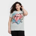Women's The Rolling Stones Plus Size Short Sleeve Graphic T-shirt - Blue Floral