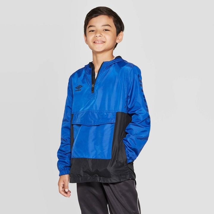 Umbro Boys' Color Blocked Windbreaker - Navy Blue