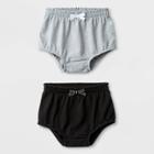 Baby Girls' 2pk Bloomer Pull-on Shorts - Cat & Jack Gray/black Newborn, Girl's