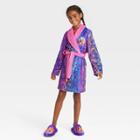 Girls' Rainbow High Robe With Slippers Pajama Set - Pink/purple