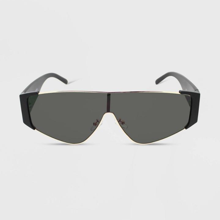 Plastic Metal Combo Shield Sunglasses - Wild Fable Black