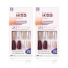 Kiss Nails Glam Fantasy Tan Lines Burgundy