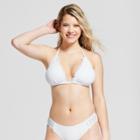 Women's Cruchet Triangle Bikini Top - Mossimo White D/dd Cup, White Hyacinth