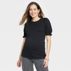 Puff Short Sleeve Maternity Shirt - Isabel Maternity By Ingrid & Isabel Black