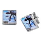 Men's Star Wars Atat Graphic Stainless Steel Square Cufflinks,