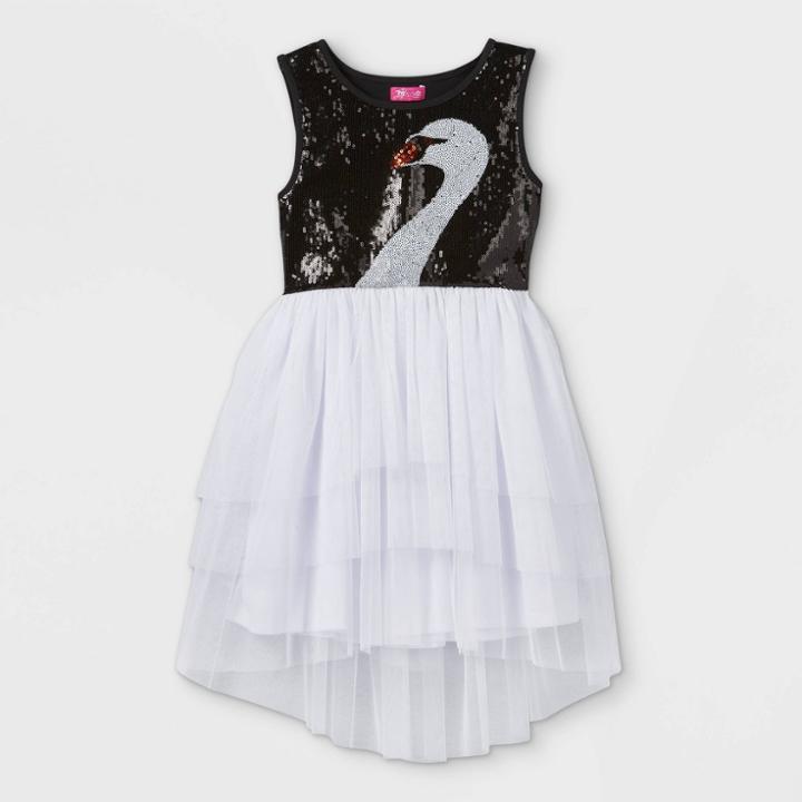 Girls' Jojo Siwa J-team Swan Tutu Dress - White/black