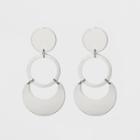 Geometric Solid And Open Work Metal Drop Earrings - A New Day Dark