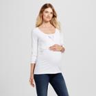 Target Maternity Long Sleeve Nursing Henley - Isabel Maternity By Ingrid & Isabel White