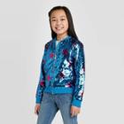 Girls' Jojo's Closet Flip Sequin Star Bomber Jacket - Turquoise Xs, Girl's, Blue
