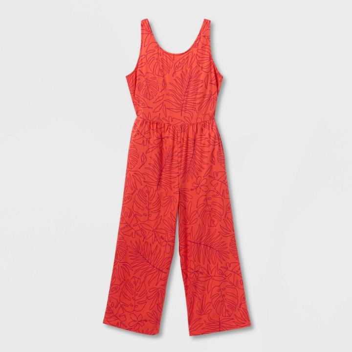 Girls' Floral Jumpsuit - Cat & Jack Coral