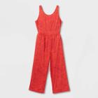Girls' Floral Jumpsuit - Cat & Jack Coral