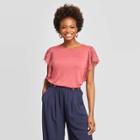 Women's Short Sleeve Scoop Neck Knit T-shirt - Xhilaration Pink