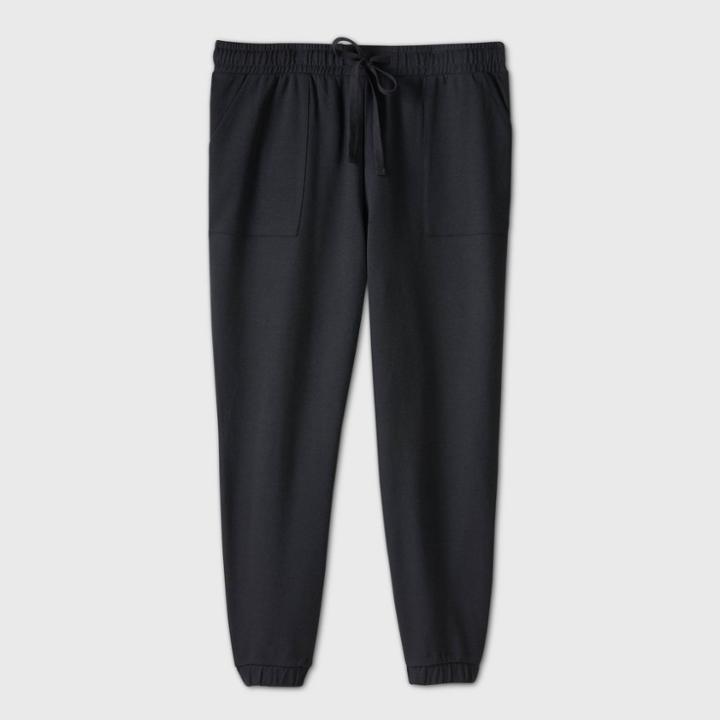 Women's Plus Size Leisure Ankle Length Pants - Ava & Viv Black X