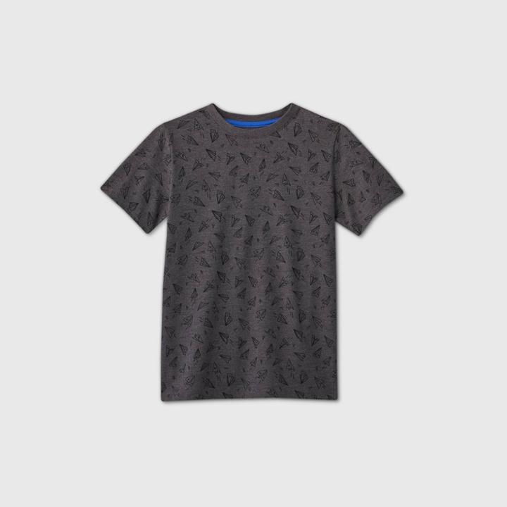 Boys' Short Sleeve Printed T-shirt - Cat & Jack Dark Gray