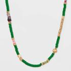 Semi-precious Lepidolite And Jade Beaded Necklace - Universal Thread Green