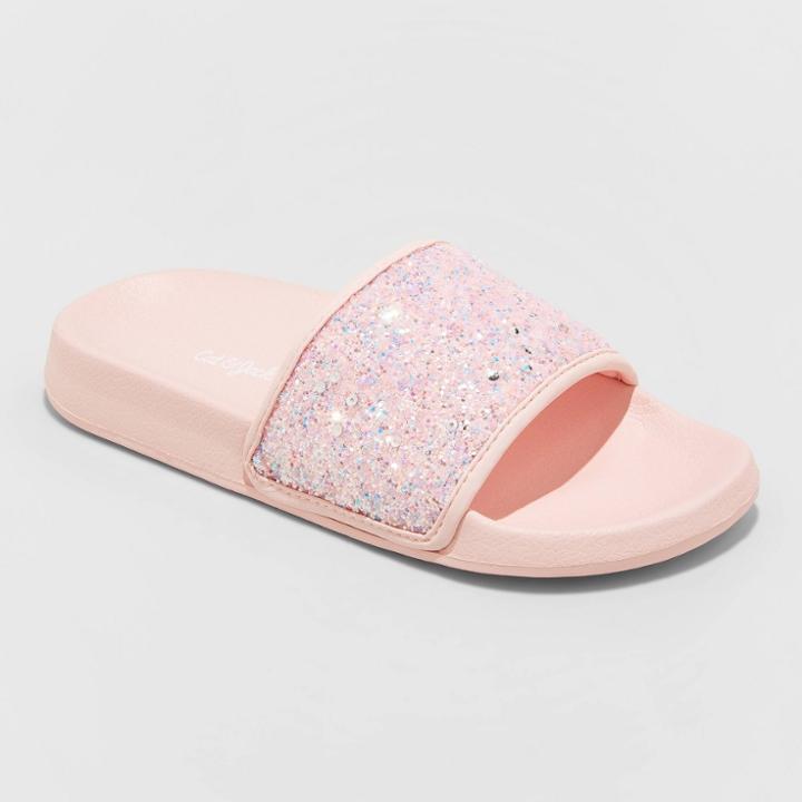 Girls' Karlee Slide Sandals - Cat & Jack Pink S(13-1), Toddler Girl's, Size: