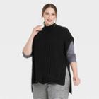 Women's Plus Size Knit Vest - A New Day Black
