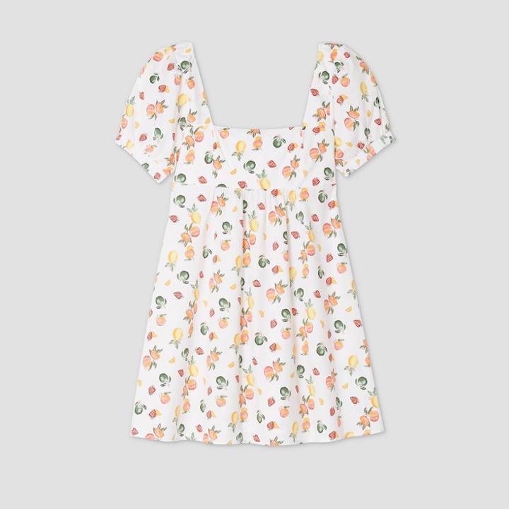 Women's Printed Short Sleeve Dress - Wild Fable Fresh White