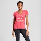 Women's Tacos Are My Valentine Short Sleeve Scoop Neck T-shirt - Grayson Threads (juniors') - Red