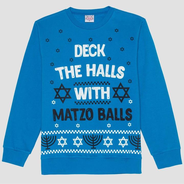 Well Worn Men's Matzo Balls Graphic Sweatshirt - Turquoise S, Size: