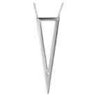 Journee Collection 0.01 Ct. T.w. Round-cut Cz Pave Set Cut-out Triangle Pendant Necklace In Sterling Silver - Silver