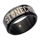 Men's Wwe Stone Cold Stainless Steel Black Ip Spinner Ring -