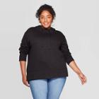 Women's Plus Size Long Sleeve Pullover Hoodie - Ava & Viv Black X