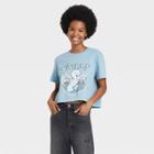 Women's Casper Halloween Short Sleeve Cropped Graphic T-shirt - Blue