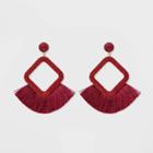 Sugarfix By Baublebar Fringe Hoop Earrings - Burgundy, Women's, Red