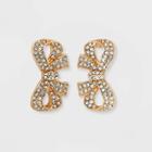 Sugarfix By Baublebar Crystal Bow Stud Earrings - Gold