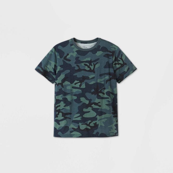 Men's Camo Print Short Sleeve Moonstone T-shirt - Original Use Gray