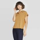Women's Geo Print Short Sleeve Popover Shirt - A New Day Rust