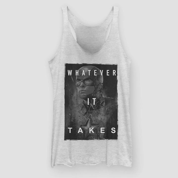 Marvel Women's Captain America Tank Top (juniors') - White Heather