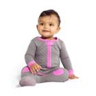 Baby Deedee Sleepsie Footie Pajamas Slate/hot Pink