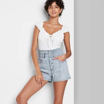 Women's Super High-rise Button-down Jean Shorts - Wild Fable