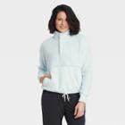 Women's Snap Front Cozy Sherpa Pullover Sweatshirt - All In Motion Beach Blue