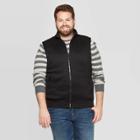 Men's Big & Tall Regular Fit Sweater Fleece Vest - Goodfellow & Co Black