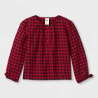Oshkosh B'gosh Toddler Girls' Buffalo Check Long Sleeve Blouse - Red/navy