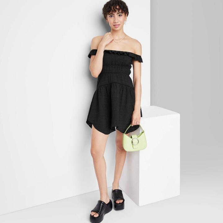 Women's Ruffle Tiered Dress - Wild Fable Black Xxs