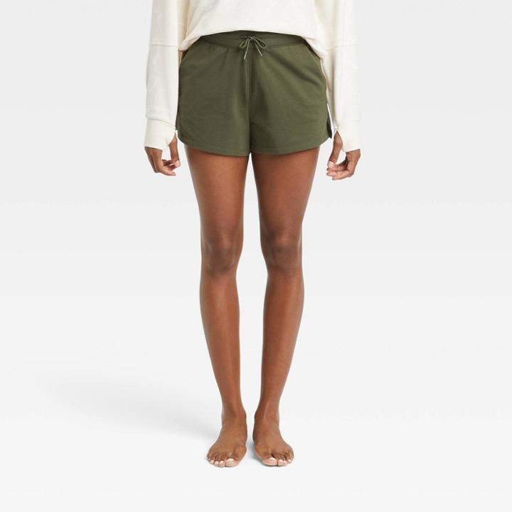 Women's French Terry Shorts 3.5 - All In Motion Olive Green
