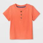 Petitebaby Boys' Short Sleeve Henley T-shirt - Cat & Jack Coral Newborn, Boy's, Orange