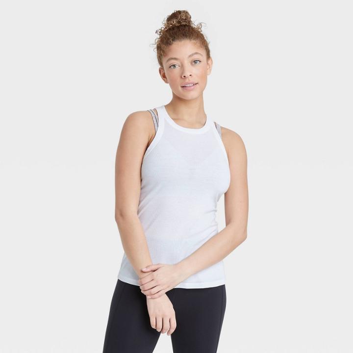 Women's Active Ribbed Tank Top - All In Motion White