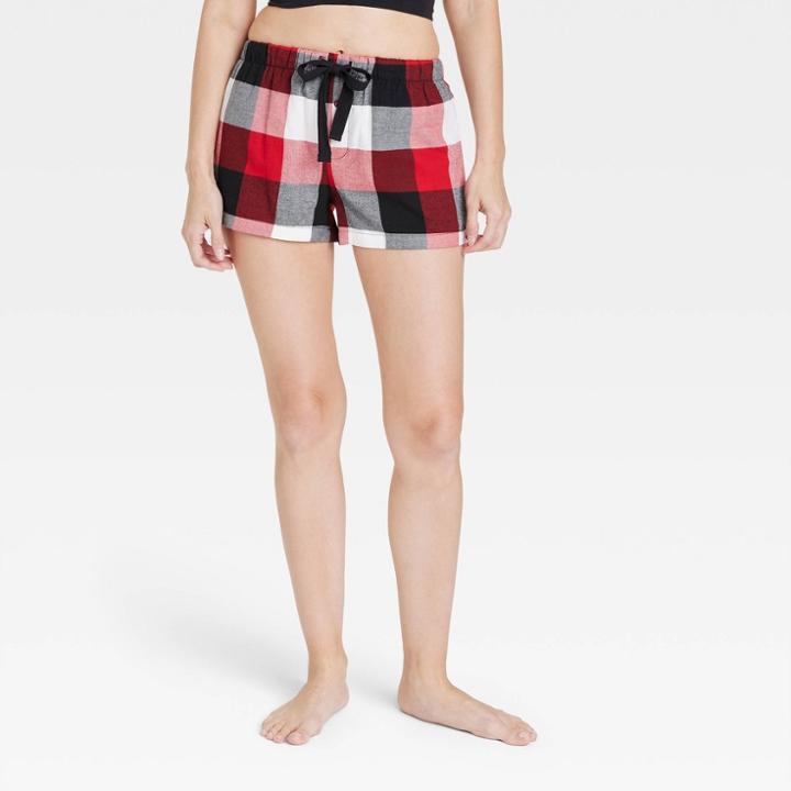 Women's Perfectly Cozy Flannel Pajama Shorts - Stars Above Red/white/black