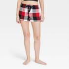 Women's Perfectly Cozy Flannel Pajama Shorts - Stars Above Red/white/black