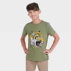 Boys' Roaring Tiger Graphic Short Sleeve T-shirt - Cat & Jack Olive Green