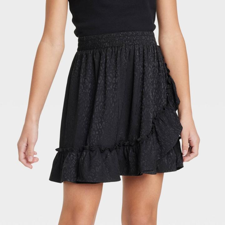 Girls' Jacquard Skirt - Art Class Black