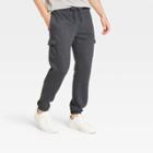 Men's Ultra Soft Fleece Tapered Cargo Pants - Goodfellow & Co Charcoal Gray