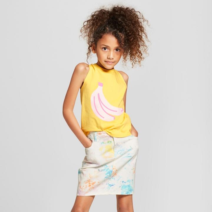 Girls' Banana Graphic Scratch And Sniff Tank Top - Art Class Yellow